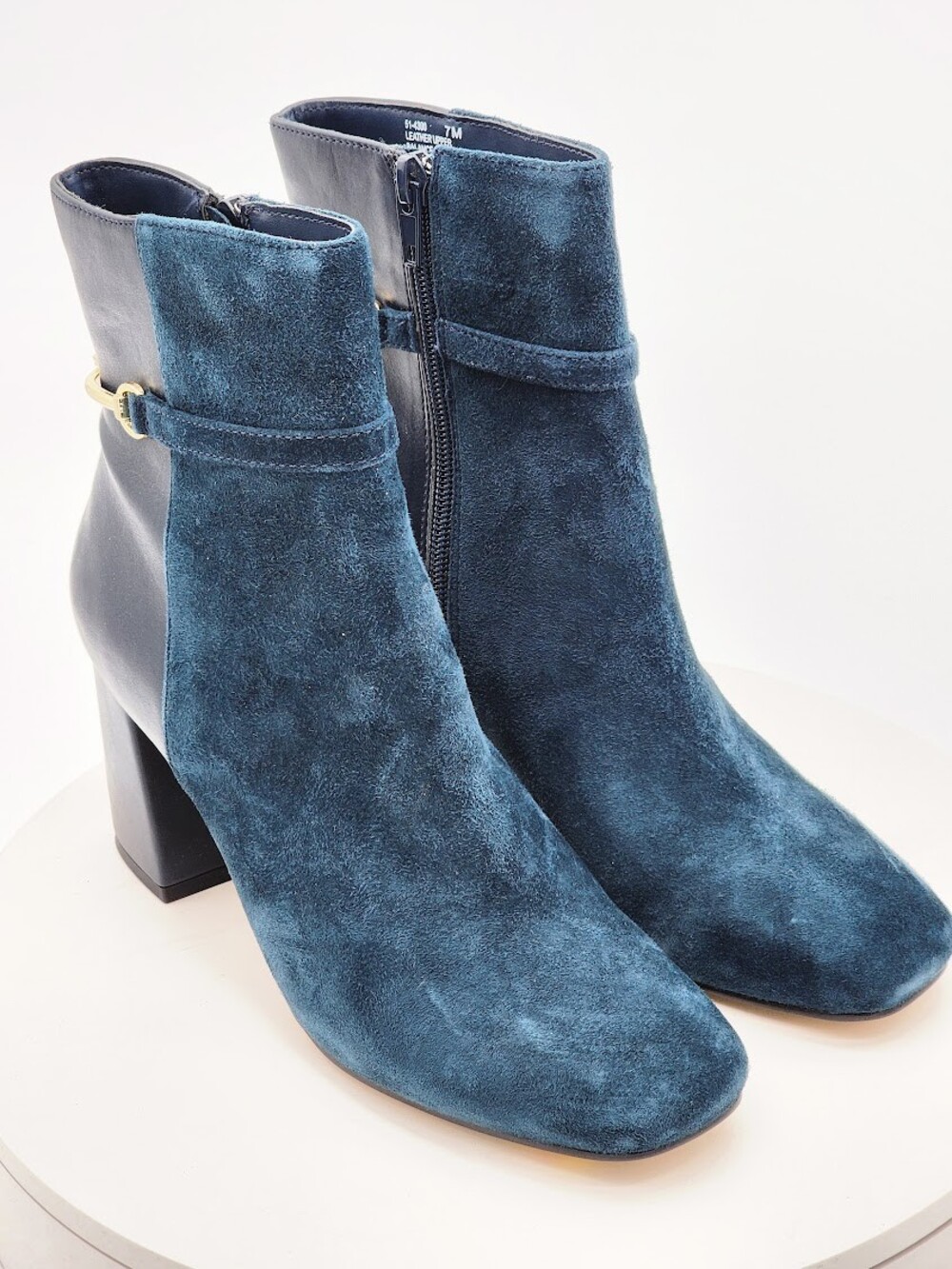 Bella Vita Quincy Teal Suede Leather Ankle Boots Women’s Size 7M Block Heel